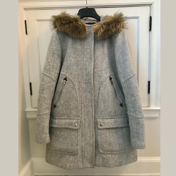 SOLD J Crew Chateau Parka Stadium Cloth Grey 8 - Picture 6 of 9